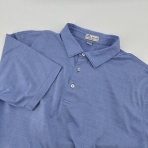 Peter Millar Crown‎ Ease XXL Blue Cotton Polo Golf Casual Short Sleeve Men's